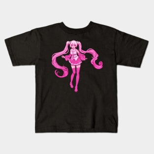 Kawaaii Pink Cherry Blossom Sakura Hatsune Miku Vocaloid Kids T-Shirt